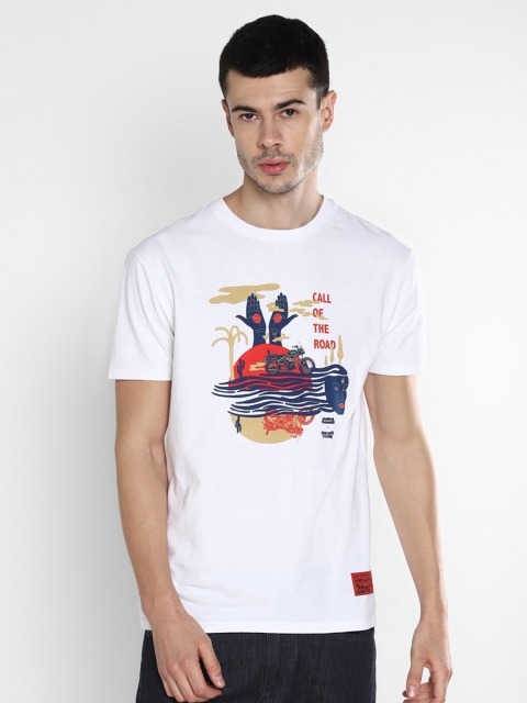 

Levis x Royal Enfield Men White Printed Round Neck T-shirt