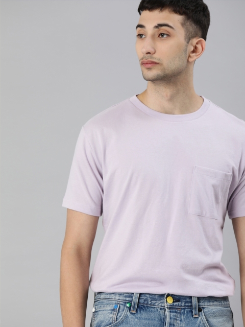 

Levis Men Lavender Solid Round Neck T-shirt