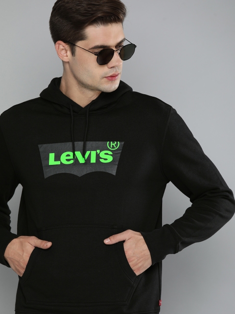 

Levis Men Black Printed Hooded Sweatshirt