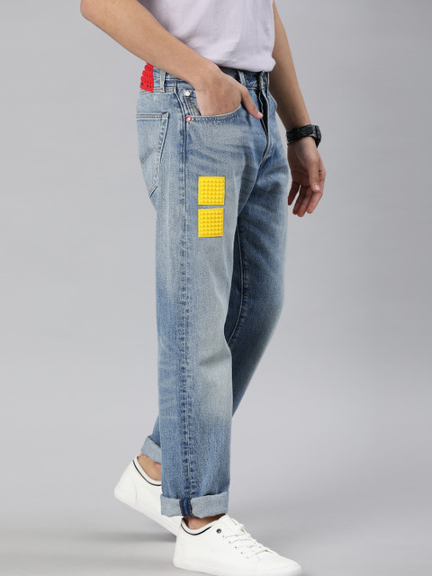 

Levis Men Blue 501 Straight Fit Mid-Rise Clean Look Jeans With Lego Dots