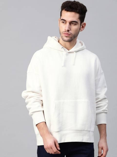 

Levis Men White Solid Hooded Sweatshirt