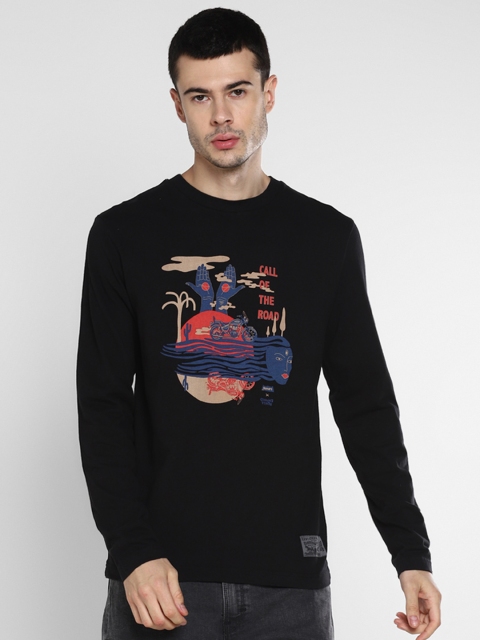 

Levis X Royal Enfield Men Black Graphic Printed Round Neck T-shirt