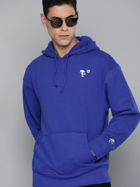 

Levis x Peanuts Men Blue Hooded Sweatshirt with Printed Detail