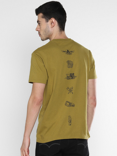 

Levis x Royal Enfield Men Green Placement Printed Round Neck T-shirt
