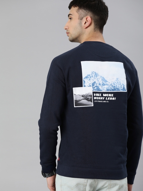 

Levis Men Blue & White Printed Sweatshirt