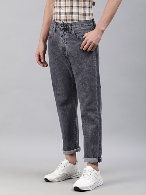 

Levis Wellthread Men Charcoal Grey 502 Tapered Fit Stretchable Jeans