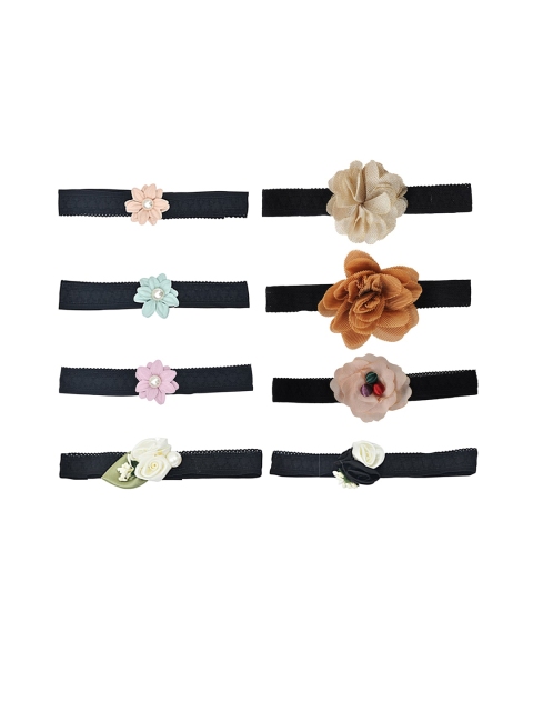 

FUNKRAFTS Girls Set Of 8 Embellished Hairbands, Black