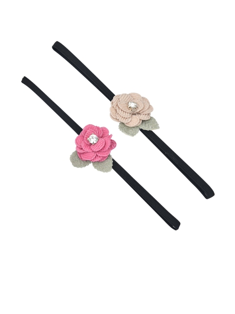 

FUNKRAFTS Girls Set Of 2 Embellished Headbands, Black