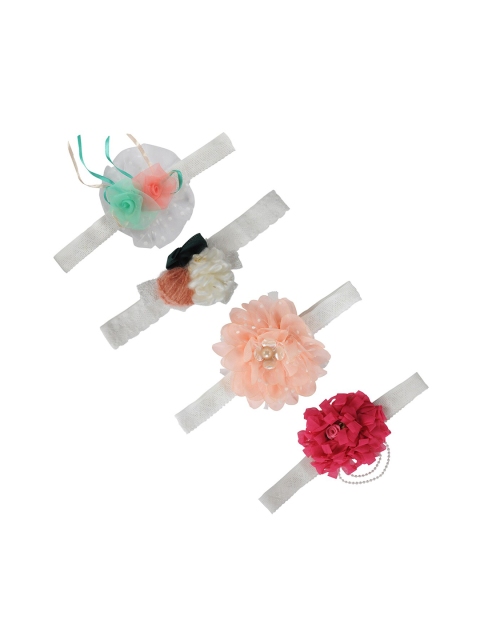 

FUNKRAFTS Girls Set Of 4 Embellished Headbands, White