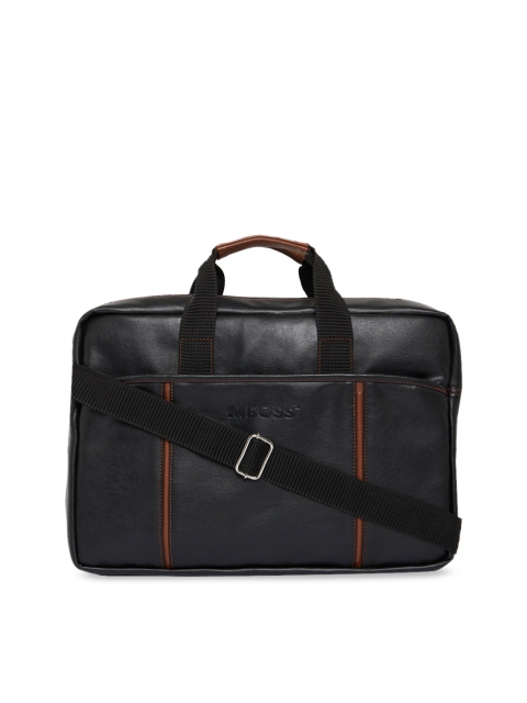 Unisex Black Solid Messenger Bag
