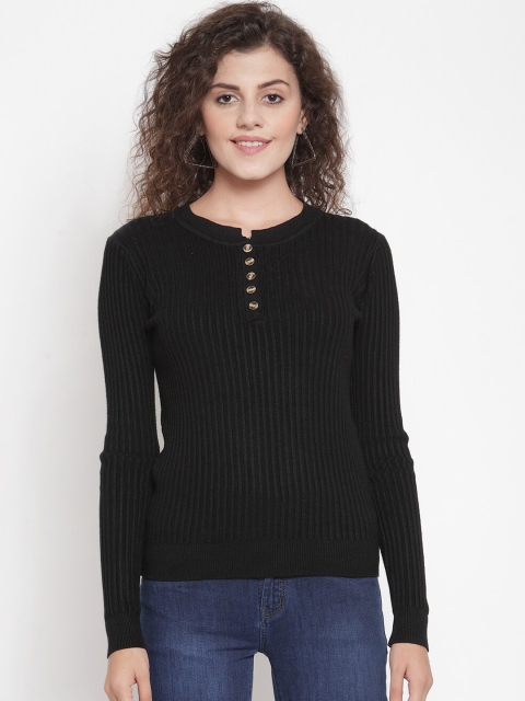 

Global Republic Women Black Solid Cardigan Sweater
