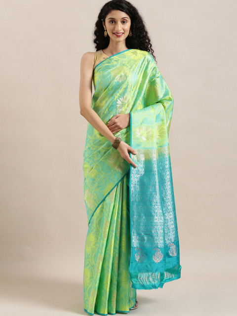 

The Chennai Silks Classicate Green Pure Silk Woven Design Kanjeevaram Saree