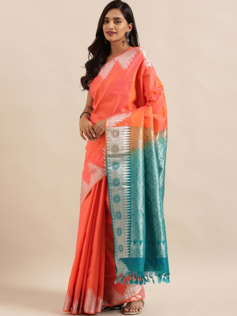 

The Chennai Silks Classicate Orange Pure Silk Woven Design Kanjeevaram Saree