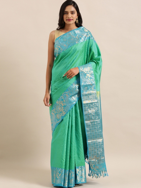 

The Chennai Silks Classicate Sea Green & Blue Pure Silk Woven Design Kanjeevaram Saree