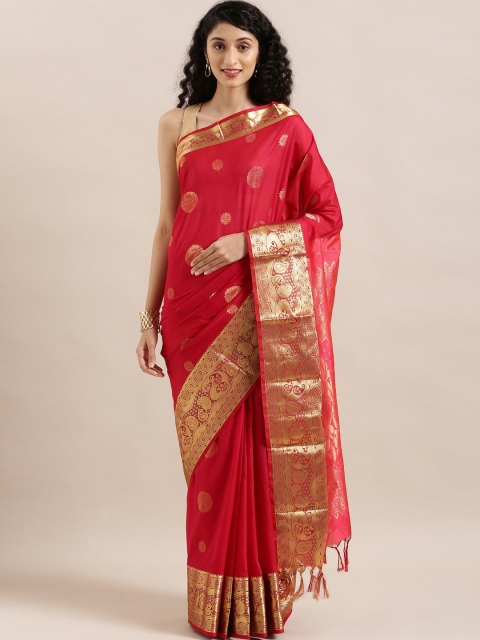 

The Chennai Silks Classicate Red & Golden Pure Silk Woven Design Arani Saree