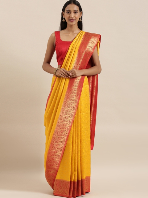 

The Chennai Silks Yellow Silk Blend Woven Design Patola Saree