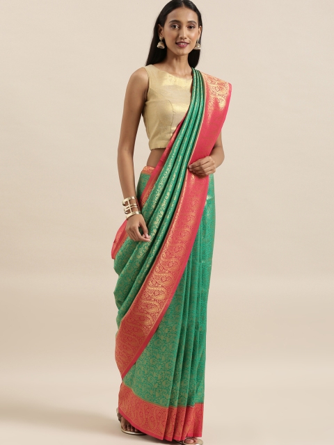 

The Chennai Silks Green Silk Blend Woven Design Patola Saree