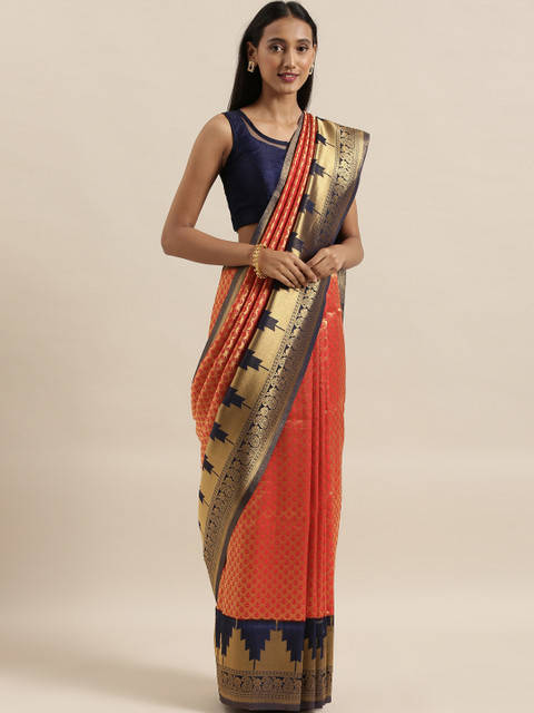 

The Chennai Silks Red Silk Blend Woven Design Patola Saree