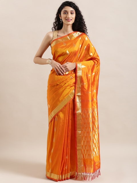 

The Chennai Silks Classicate Mustard Yellow Pure Silk Woven Design Arani Saree