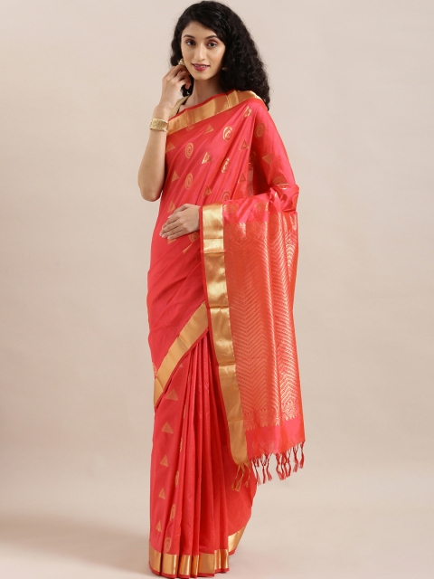 

The Chennai Silks Classicate Red & Golden Pure Silk Woven Design Arani Saree