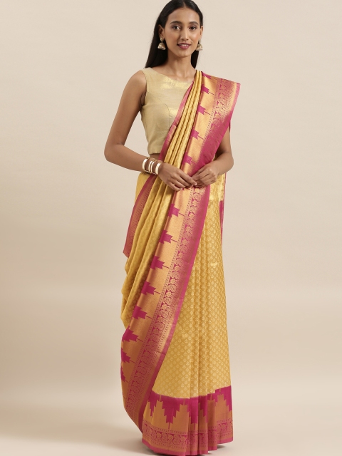 

The Chennai Silks Yellow Silk Blend Woven Design Patola Saree