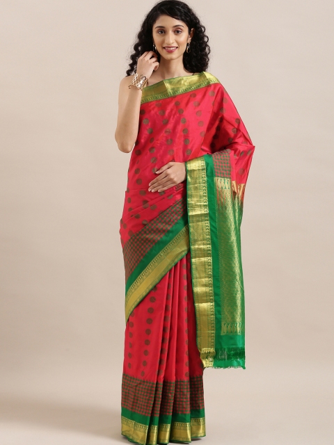 

The Chennai Silks Classicate Red & Green Pure Silk Woven Design Kanjeevaram Saree