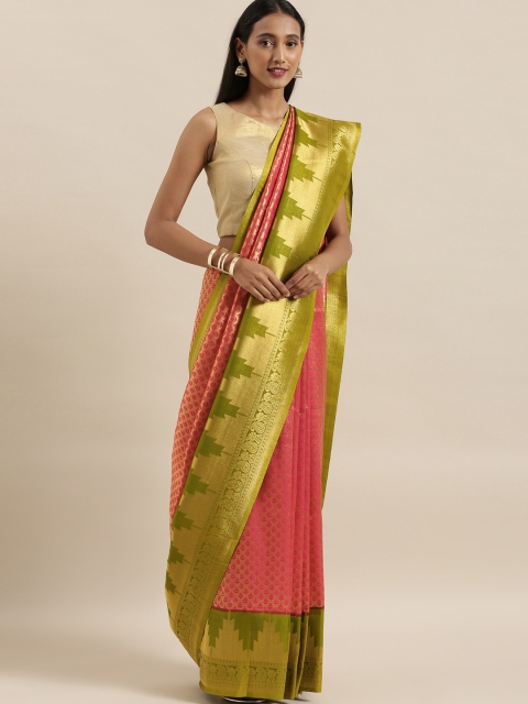 

The Chennai Silks Peach-Coloured Silk Blend Woven Design Patola Saree