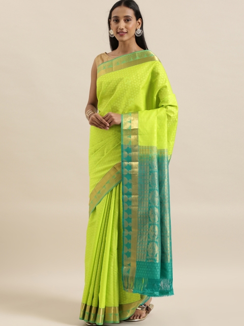 

The Chennai Silks Classicate Green Pure Silk Woven Design Dharmavaram Saree