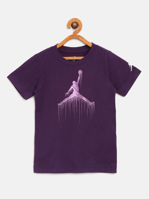 

Jordan Boys Purple & Grey Printed Brand 4 Basketball T-shirt