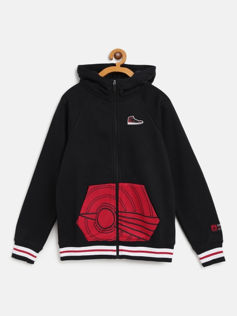 

Jordan Boys Black & Red Printed AJ1 Emblem Crew Basketball Hooded Sweatshirt