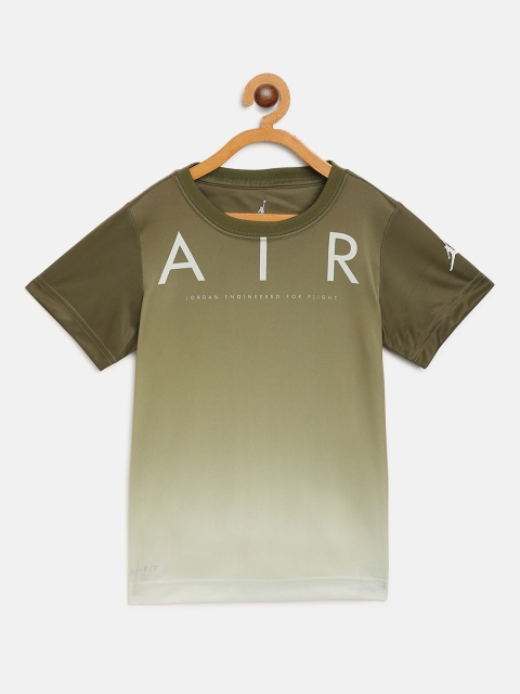 

Jordan Boys Olive Green Ombre Effect MJ FA4 (AIR) Basketball T-shirt