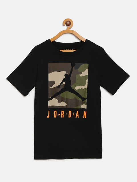 

Jordan Boys Black Jumpman Logo Camouflage Box Print Knockout Basketball T-shirt
