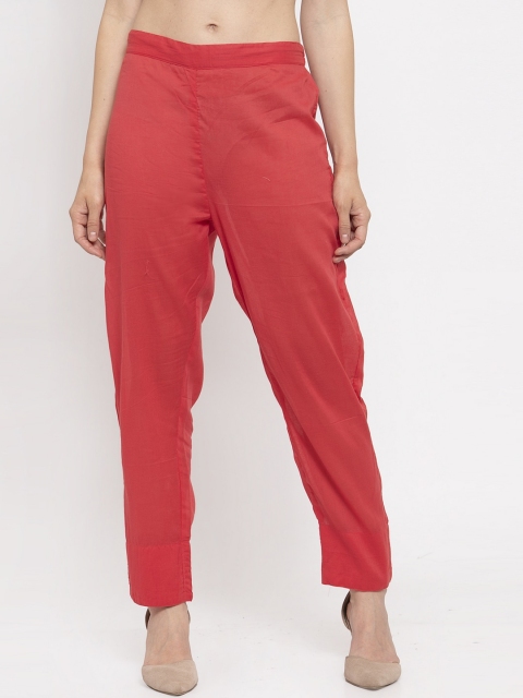 

Meee Women Coral Regular Fit Solid Regular Trousers