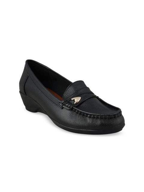 

pelle albero Women Black Solid Leather Pumps