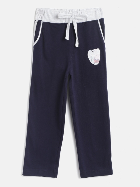 

Eteenz Girls Navy Blue Solid Track Pants with Peppa Pig Print Detail