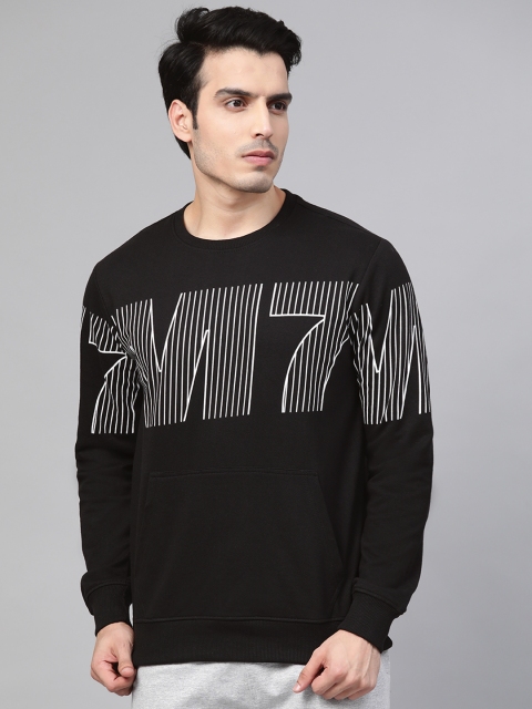 

M7 by Metronaut Men Black & White Printed Sweatshirt