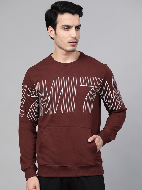 

M7 by Metronaut Men Burgundy & White Printed Sweatshirt