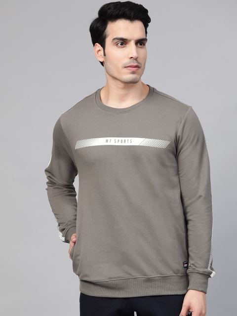 

M7 by Metronaut Men Grey & White Printed Detail Sweatshirt