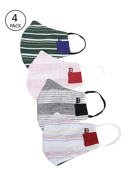 

Bene Kleed Unisex Pack of 4 Pcs Multicoloured Reusable 5-Ply Protective Outdoor Masks, Multi