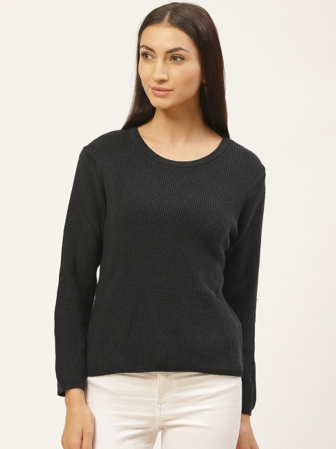 

American Eye Women Black Solid Pullover