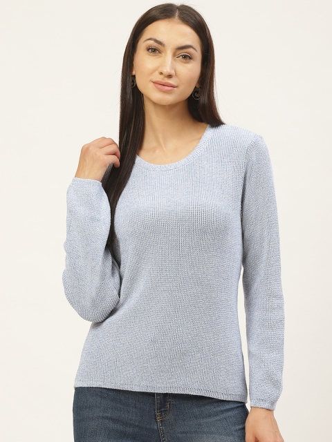 

American Eye Women Blue Solid Pullover