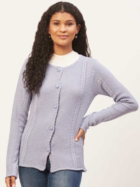 

American Eye Women Blue Self Design Cardigan