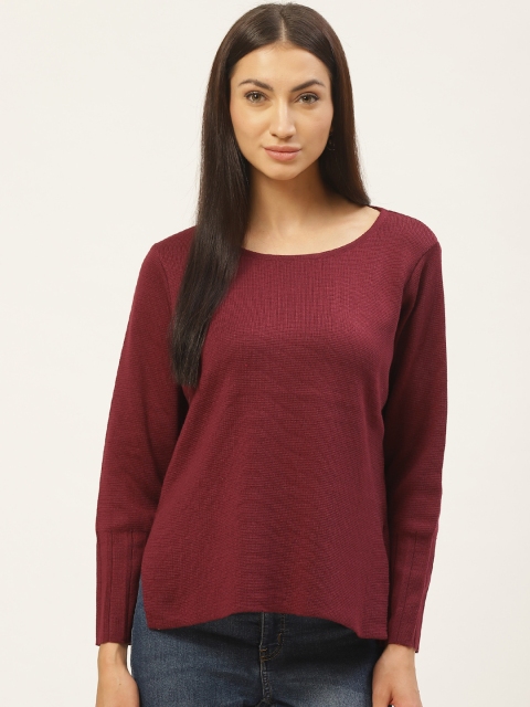 

American Eye Women Maroon Solid Pullover