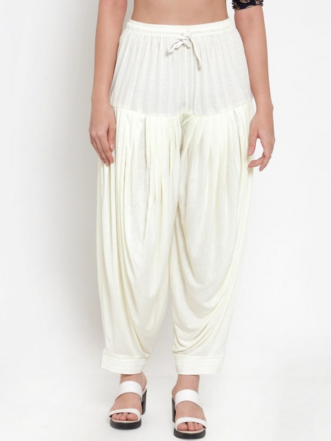 

GRACIT Women Cream-Coloured Solid Patiala Salwar