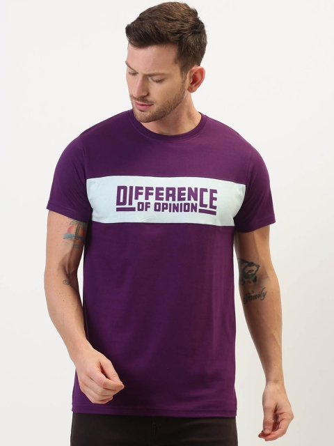 

Difference of Opinion Men Purple Printed Round Neck T-shirt