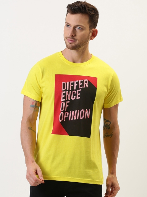 

Difference of Opinion Men Yellow Printed Round Neck T-shirt