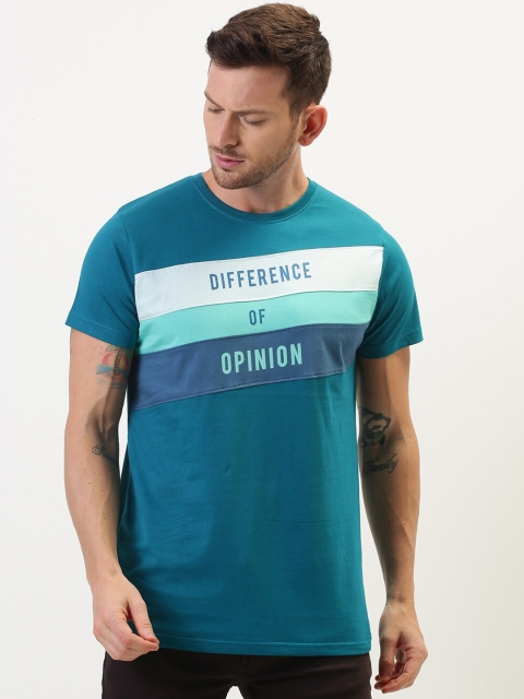 

Difference of Opinion Men Blue & White Printed Round Neck T-shirt