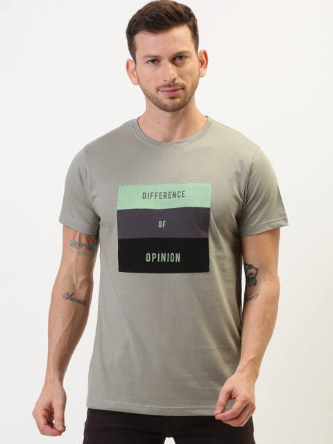 

Difference of Opinion Men Grey Printed Round Neck T-shirt