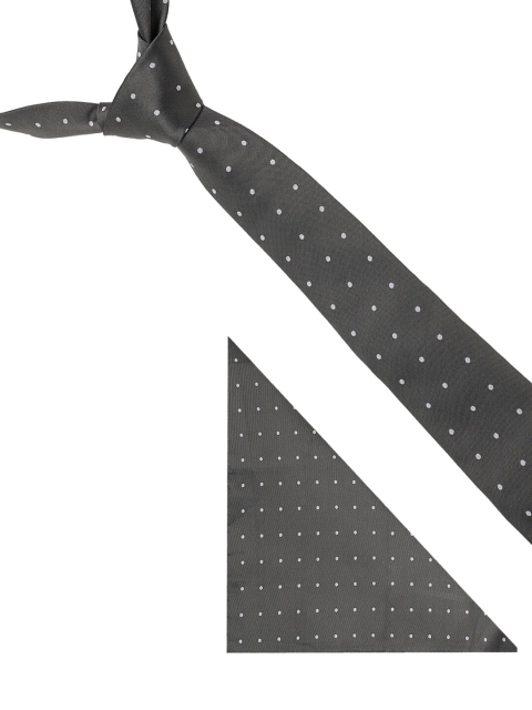 

Blacksmith Men Black & Grey Polka Dot Printed Accessory Gift Set