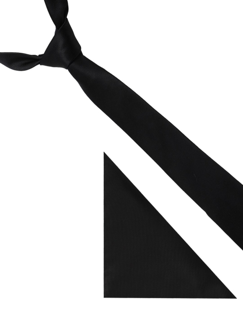 

Blacksmith Men Black Solid Tie & Pocket Square Accessory Gift Set